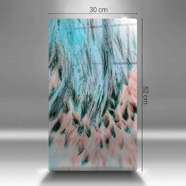 Glas Ceranfeldabdeckung Spritzschutz Boho-Vogelfedern