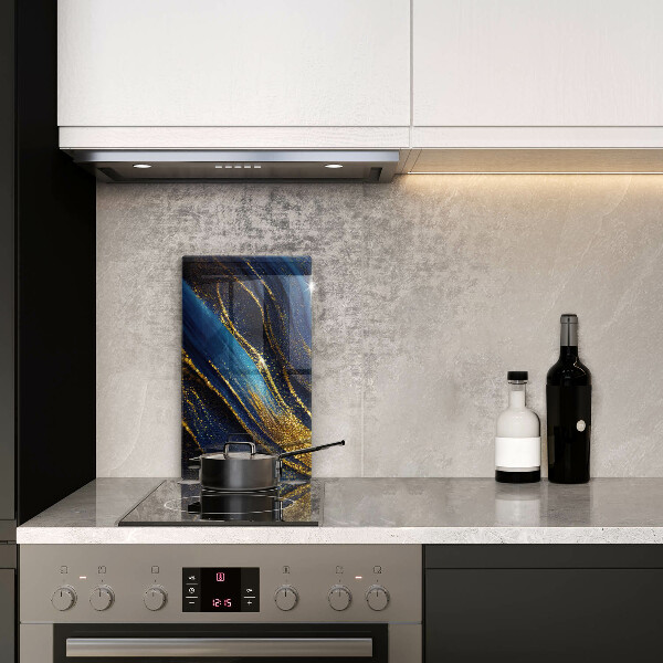 Glas Herdabdeckplatte Marineblaue Abstraktion