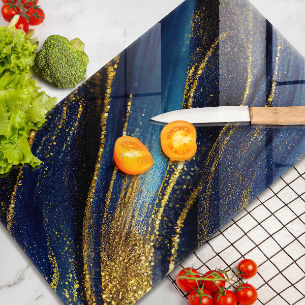 Glas Herdabdeckplatte Marineblaue Abstraktion