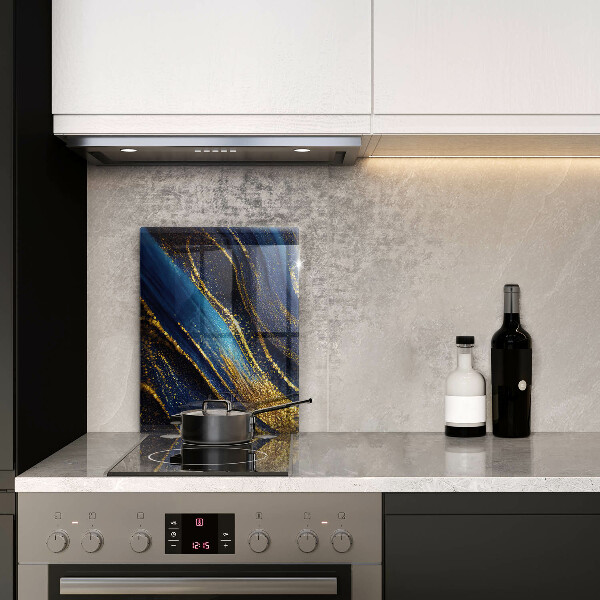 Glas Herdabdeckplatte Marineblaue Abstraktion