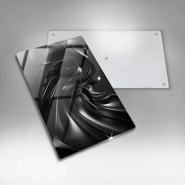 Glas Herdabdeckplatte Abstrakte schwarze Masse
