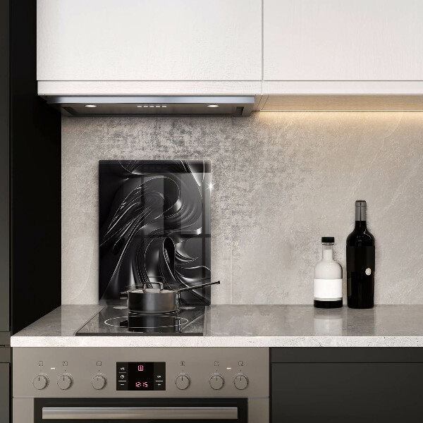 Glas Herdabdeckplatte Abstrakte schwarze Masse