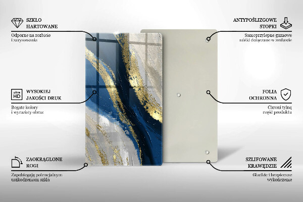 Glas Herdabdeckplatte Textur mit Gold