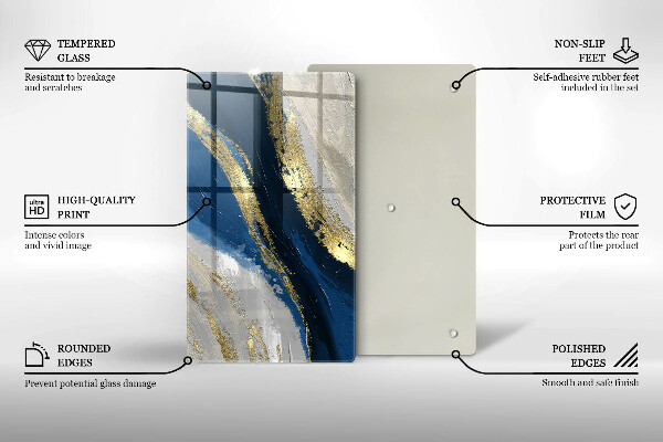 Glas Herdabdeckplatte Textur mit Gold