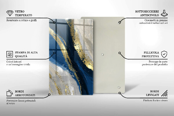 Glas Herdabdeckplatte Textur mit Gold