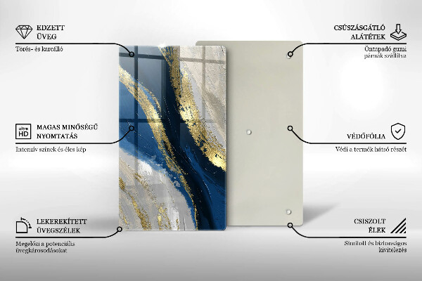 Glas Herdabdeckplatte Textur mit Gold