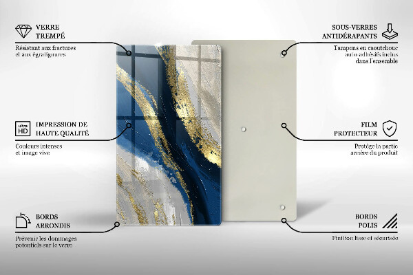 Glas Herdabdeckplatte Textur mit Gold