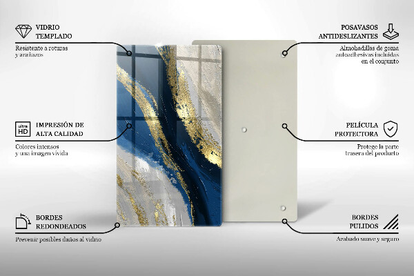 Glas Herdabdeckplatte Textur mit Gold