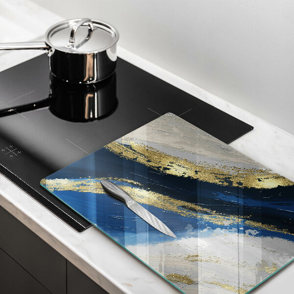 Glas Herdabdeckplatte Textur mit Gold