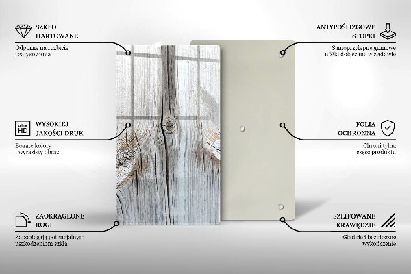 Glas Herdabdeckplatte Helle Holzstruktur