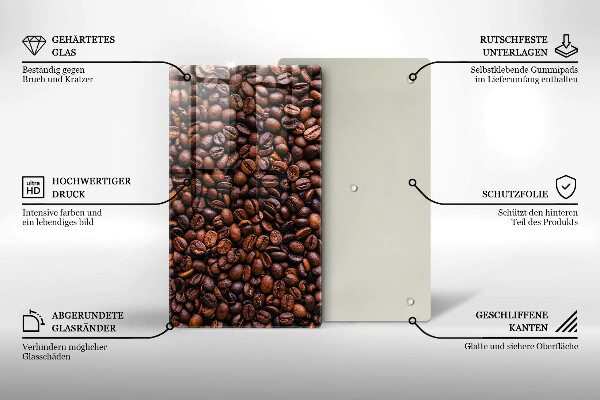 Glas Herdabdeckplatte Kaffeebohnen