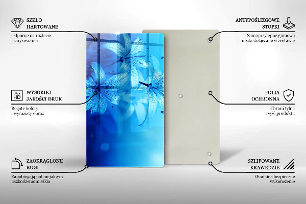 Glas Herdabdeckplatte Blaue Blumen