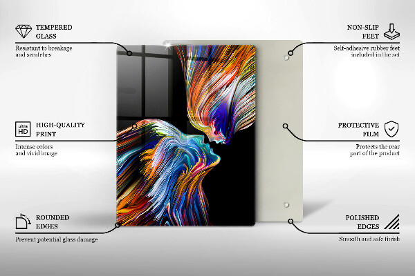 Glas Herdabdeckplatte Blaue Blumen