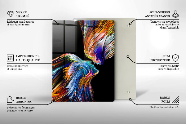 Glas Herdabdeckplatte Blaue Blumen