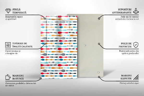 Glas Herdabdeckplatte Löffelillustration