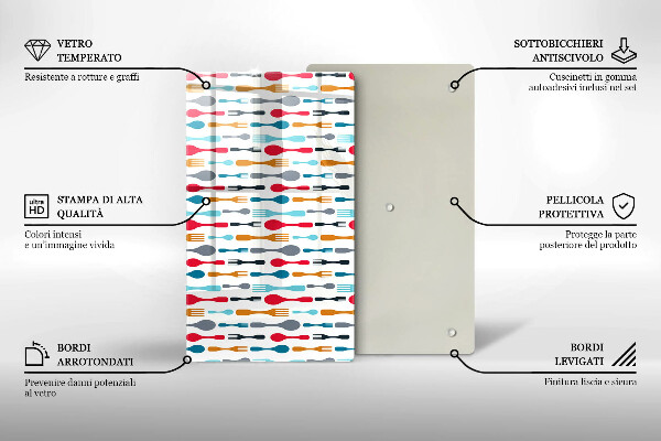 Glas Herdabdeckplatte Löffelillustration