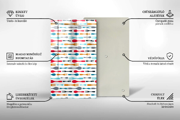 Glas Herdabdeckplatte Löffelillustration