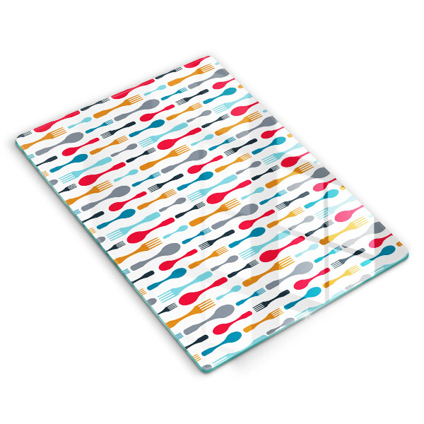 Glas Herdabdeckplatte Löffelillustration