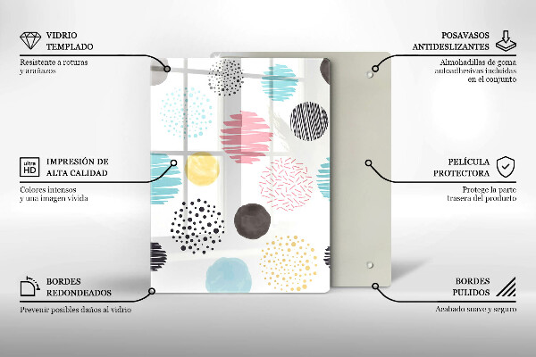 Glas Herdabdeckplatte Löffelillustration