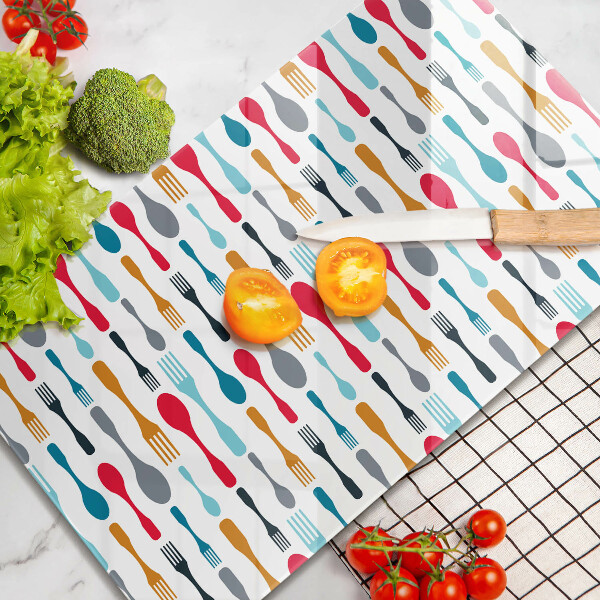 Glas Herdabdeckplatte Löffelillustration