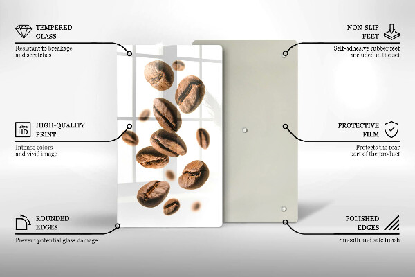 Glas Herdabdeckplatte Kaffeebohnen