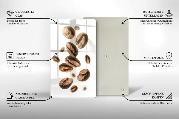 Glas Herdabdeckplatte Kaffeebohnen