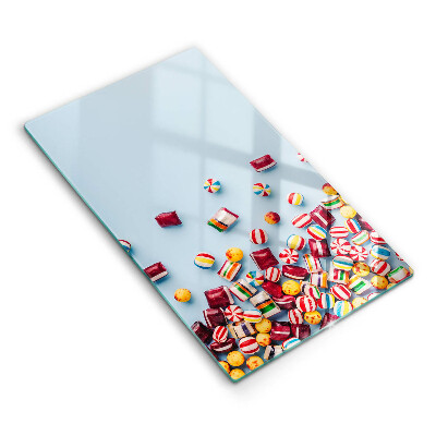 Glas Herdabdeckplatte Bunte Bonbons