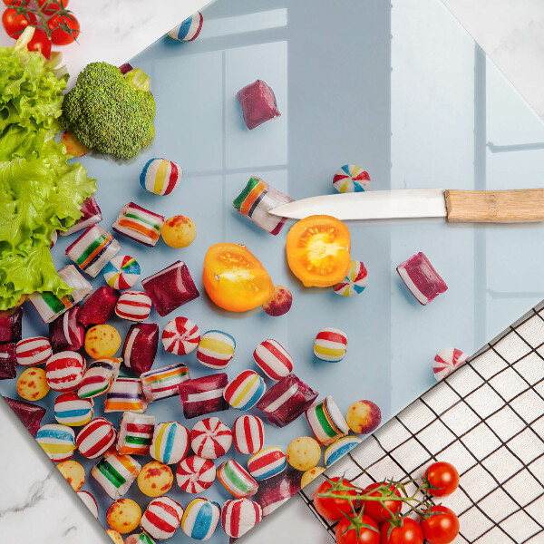 Glas Herdabdeckplatte Bunte Bonbons