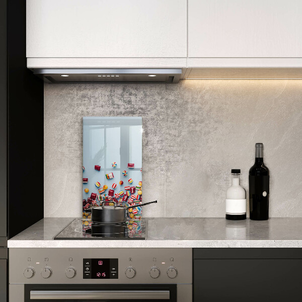 Glas Herdabdeckplatte Bunte Bonbons