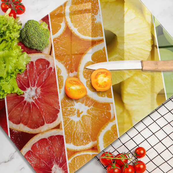 Glas Herdabdeckplatte Bunte Früchte