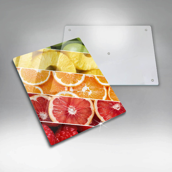 Glas Herdabdeckplatte Bunte Früchte