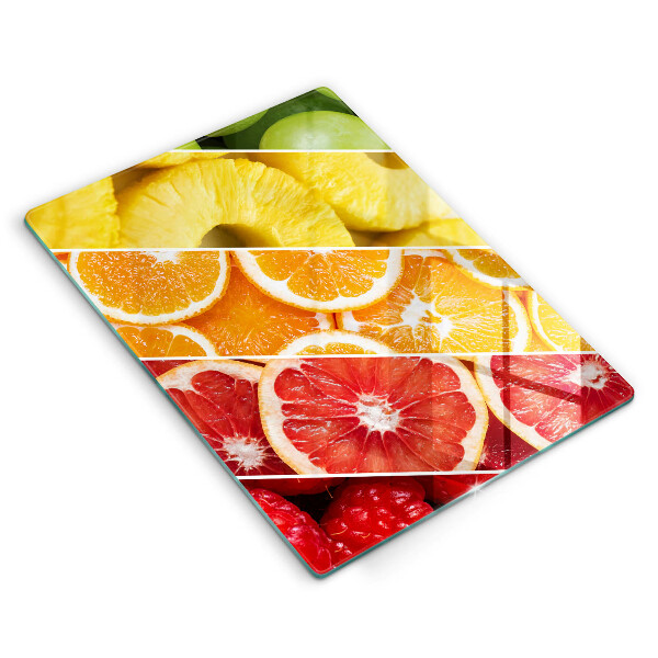 Glas Herdabdeckplatte Bunte Früchte