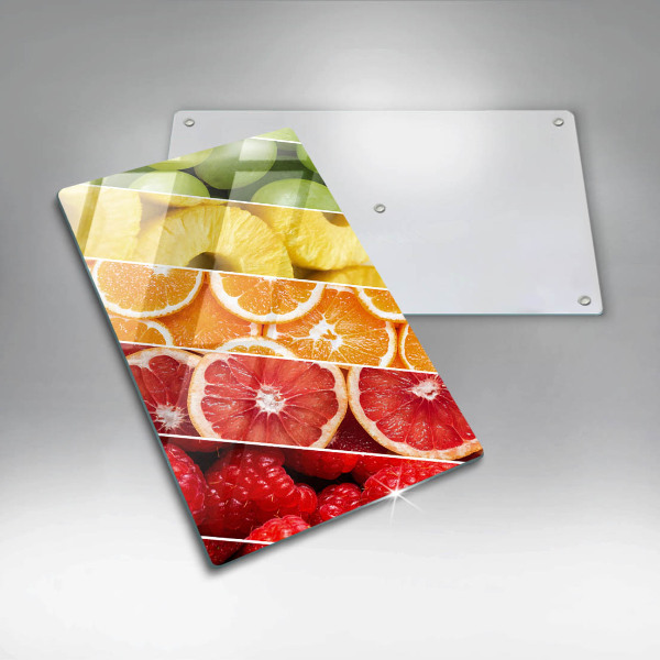 Glas Herdabdeckplatte Bunte Früchte