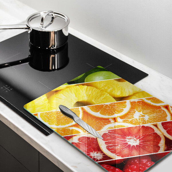 Glas Herdabdeckplatte Bunte Früchte