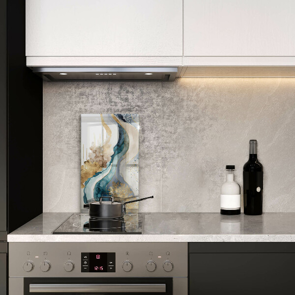 Glas Herdabdeckplatte Bunter Marmor