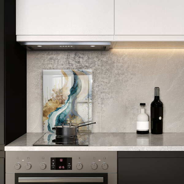 Glas Herdabdeckplatte Bunter Marmor