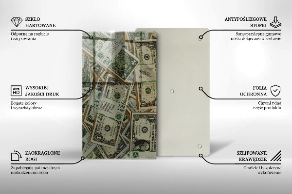 Glas Herdabdeckplatte Gelddollar