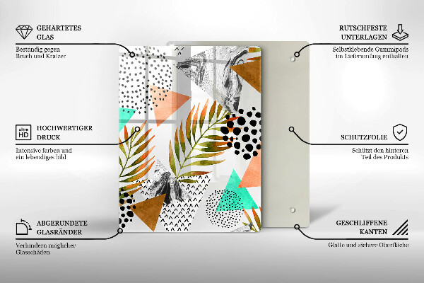 Glas Herdabdeckplatte Blauer und goldener Marmor