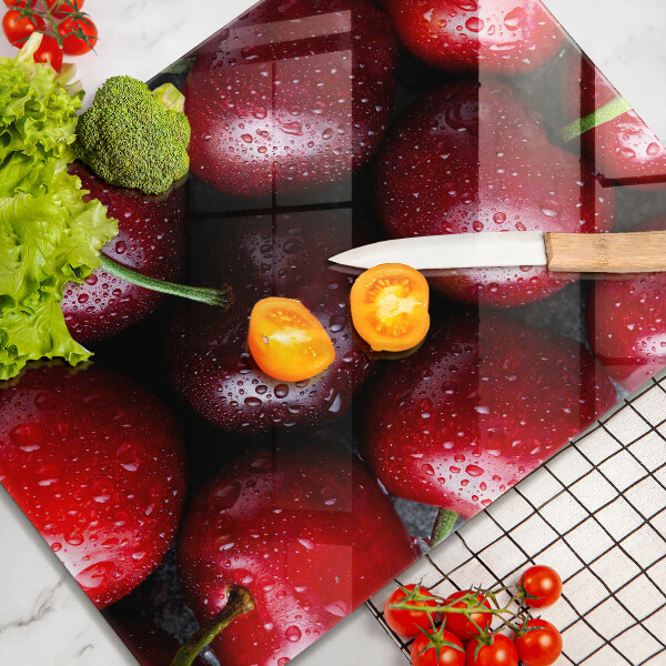 Glas Herdabdeckplatte Nahaufnahme von Kirschen