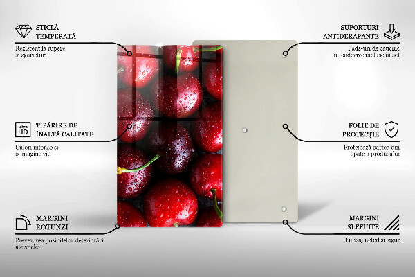 Glas Herdabdeckplatte Nahaufnahme von Kirschen