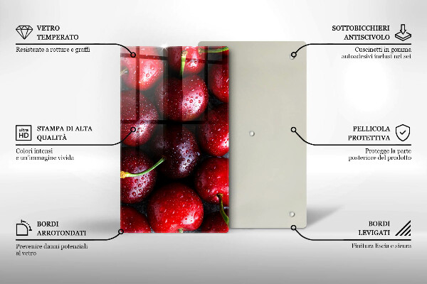 Glas Herdabdeckplatte Nahaufnahme von Kirschen