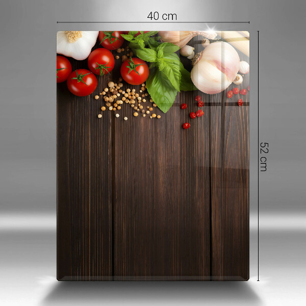 Glas Herdabdeckplatte Gemüse auf dem Tisch