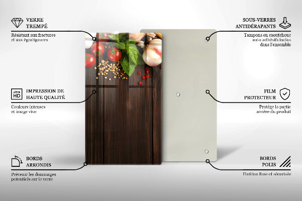 Glas Herdabdeckplatte Gemüse auf dem Tisch
