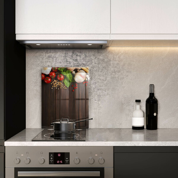 Glas Herdabdeckplatte Gemüse auf dem Tisch