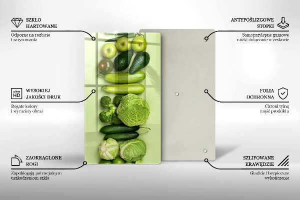 Glas Herdabdeckplatte Grünes Obst und Gemüse