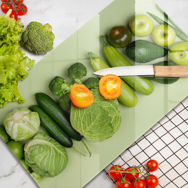 Glas Herdabdeckplatte Grünes Obst und Gemüse