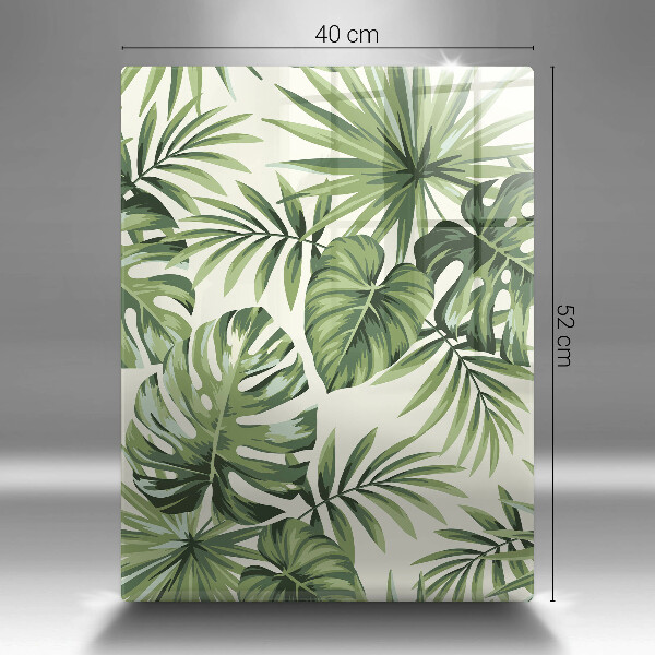 Glas Herdabdeckplatte Monstera hinterlässt Illustration