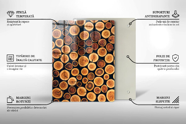 Glas Herdabdeckplatte Boho-Blättermuster
