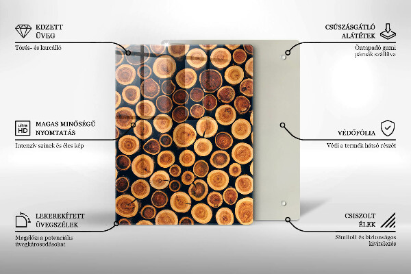 Glas Herdabdeckplatte Boho-Blättermuster