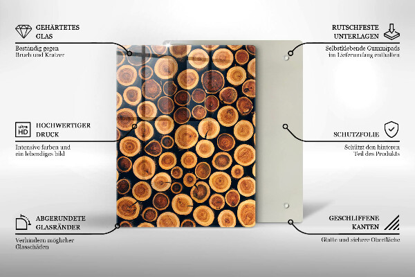 Glas Herdabdeckplatte Boho-Blättermuster